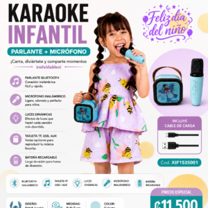PARLANTE KARAOKE, INCLUYE 1 MICRÓFONO