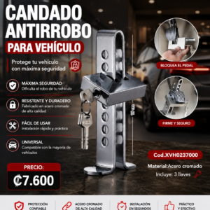 CANDADO ANTI ROBO PARA VEHÍCULO