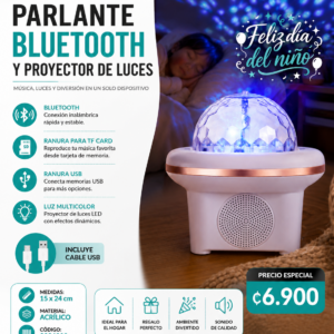 PARLANTE BLUETOOTH Y PROYECTOR DE LUCES