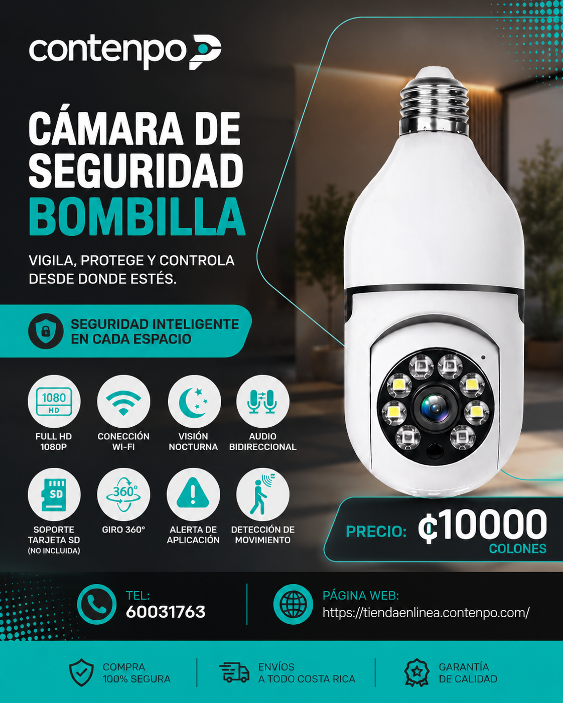 CAMARA DE SEGURIDAD ESTILO BOMBILLA
