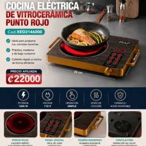 COCINA ELÉCTRICA DE VITROCERAMICA PUNTO ROJO