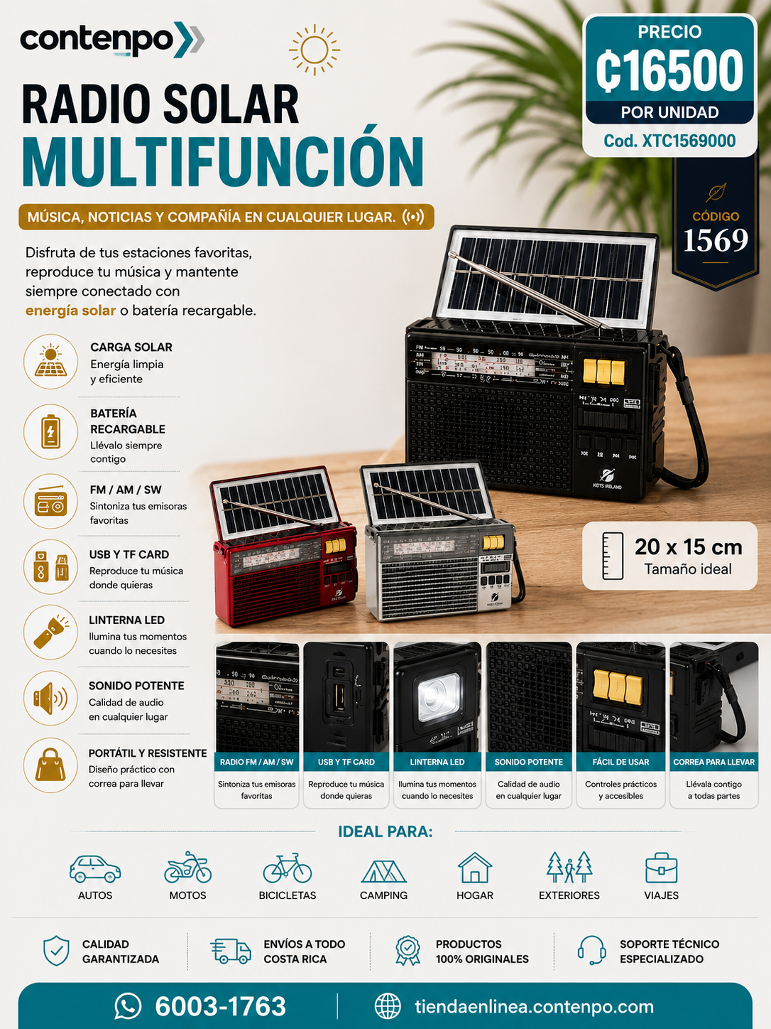 RADIO SOLAR MULTIFUNCIÓN